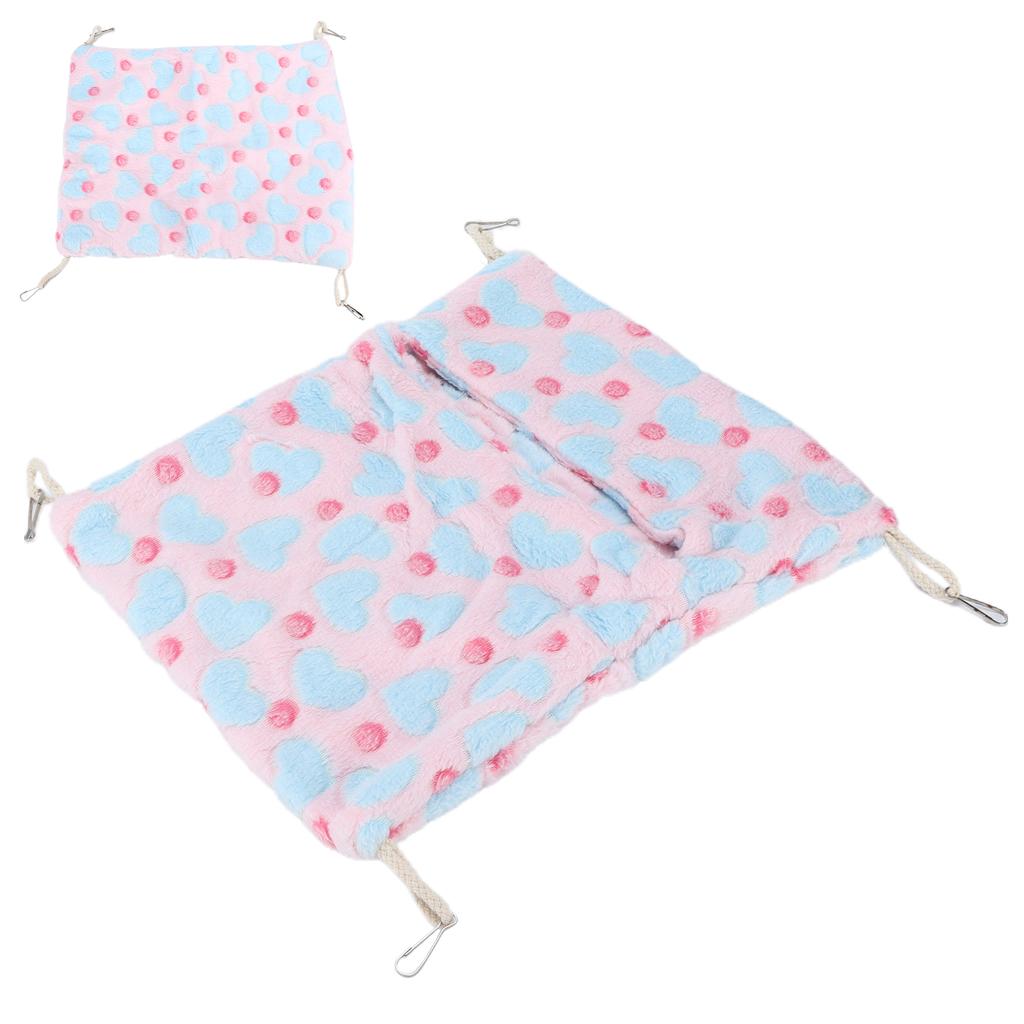 Small Pet Hammock Warm Envelope Style Hanging Bed Cage with Hooks for Hamsters Rabbits