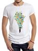 TEEHUB Trend Concentric Downpour Printed T-Shirt Geometric Men's Short Sleeve T-Shirt Casual V