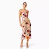 Spring clothing European and American sexy sleeveless color three-dimensional flower embroidery slim-fit hip tube top dress medium and long dress