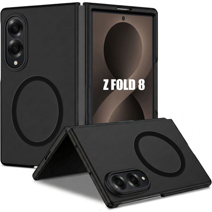 Case for Samsung Galaxy Z Fold 8, Anti-Scratch Protection with Magnetic Ring - Black