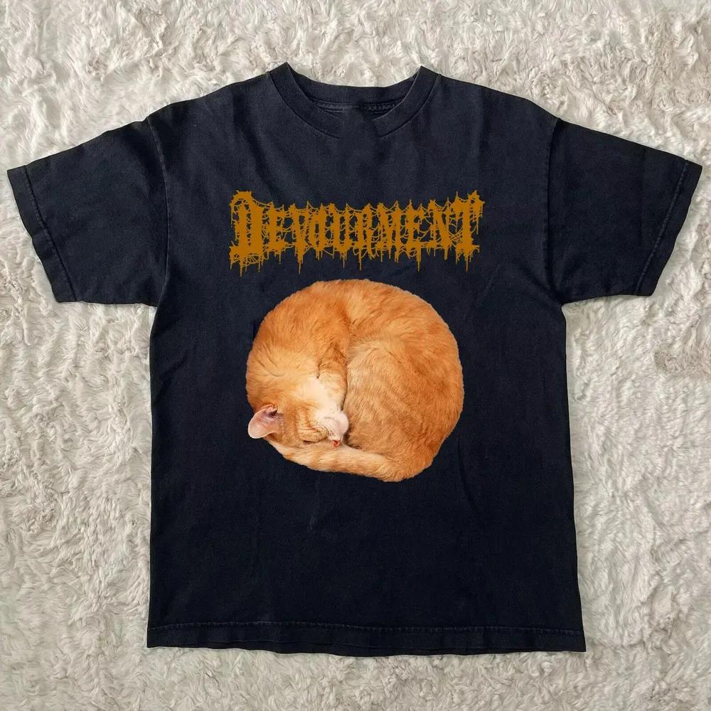 Unisex Short Sleeve Crew Neck Cotton T Shirt Funny Devourment Band M