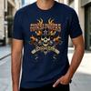 Cool Skull with Flames TShirt Unisexs Fashion Streetwear Hip Hop Graphic Tee Unisexs Casual Cotton Tops Cotton Casual Daily Wear