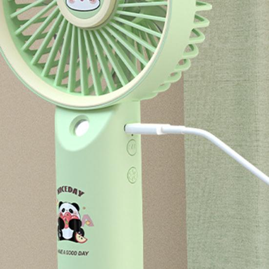 Mini Handheld Fan Cute Cartoon Panda Portable Personal Fan with Mist Spray USB Rechargeable 3 Wind Speeds Summer Cooling Fan for Travel Beach