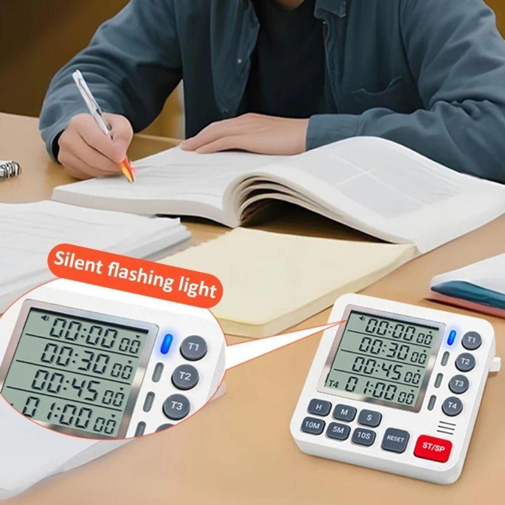 Stummschaltbar 4 Kanäle Timer 4 Lautstärkepegel Küchenwecker Digitale Kanäle Uhr Kochen