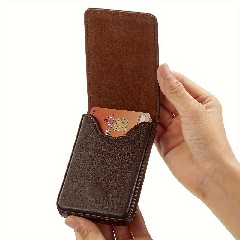 Eleganter Visitenkartenhalter aus PU-Leder für Damen und Herren Sicheres Magnetverschluss Ideal für den Bürogebrauch.