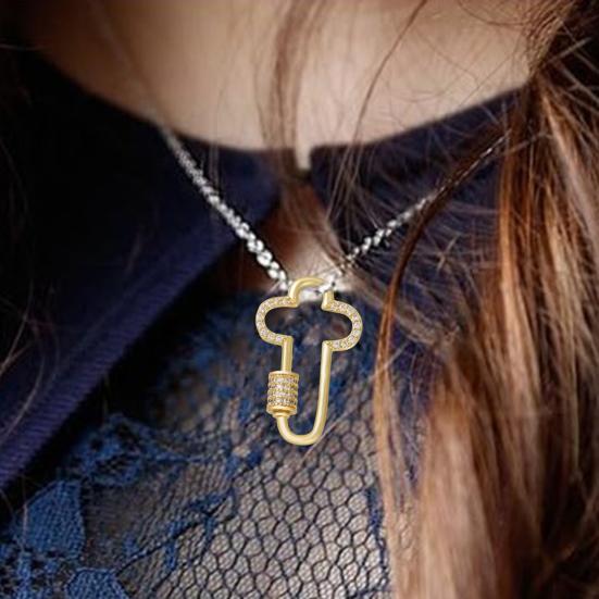 Decorative Buckle Cross Turnbuckle Clasp with Clear Rhinestones Easy Screw Locking Jewelry Connector Bracelets Necklaces Keychains DIY