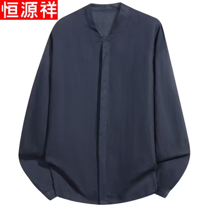 

Hengyuanxiang Men s 100% Linen V-Neck Short Sleeve Shirt L