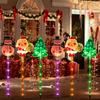 Solar Santa Claus Christmas Tree Elk 6 In 1 Lawn Lights Outdoor Garden Solar Lawn Lights For Lawn Yard Christmas Decorations