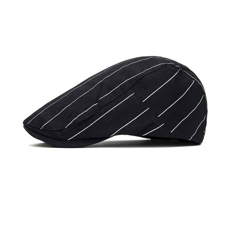 Striped Flat Cap Unisex Ivy Gatsby Newsboy Hat Adjustable Driving Cabbie Cap Casual Summer