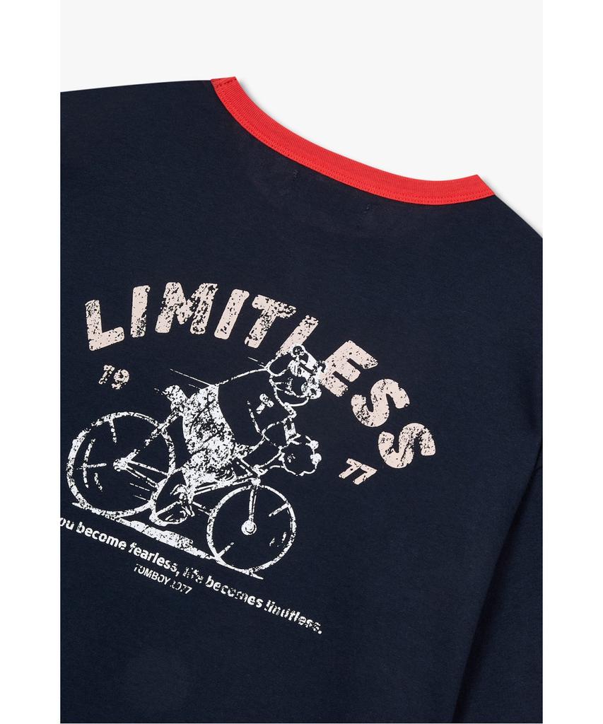 STUDIO TOMBOY Printed Ringer Short Sleeve T-Shirt_Navy 9176322995