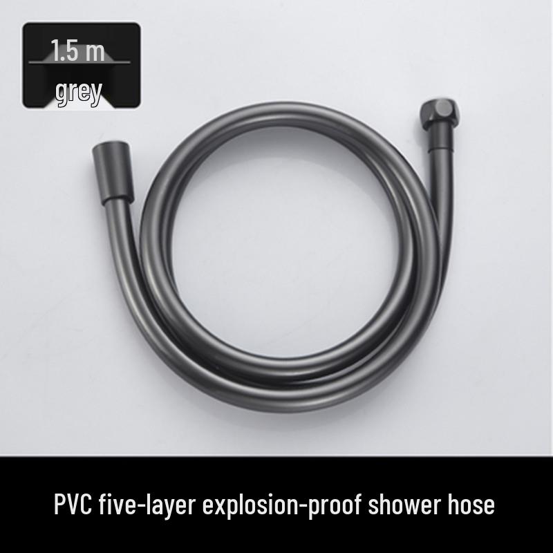 Silver/Grey PVC Anti-Tangle, Anti-Explosion, Heat & Pressure Resistant Shower Hose