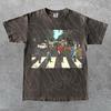 Halloween Horrorfilm Herren T-Shirt, Gruselige Icons Abbey Road Grafik-T-Shirt, Michael Myers Freddy Jason Pennywise Shirt, Geschenk für Frau und Mann FD