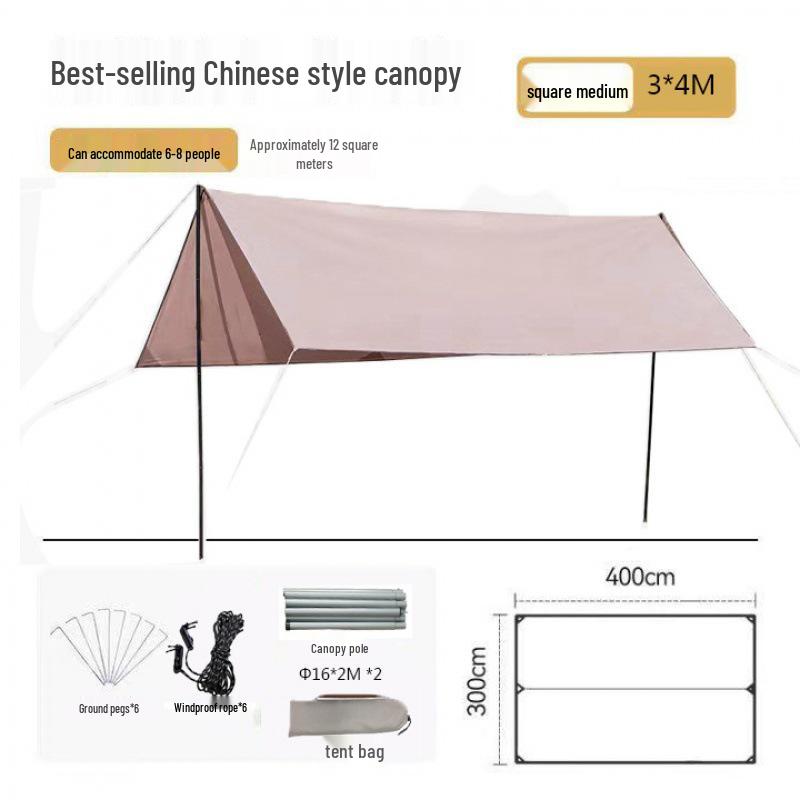 Extra Large Windproof Canopy Tent: Sunshade & Rainproof Portable Shelter for Camping, Beach, and Picnic