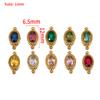 10pcs Colorful Crystal Charm Double Holes Bracelet Connector Stainless Steel Necklace Earring Oval Pendants DIY Jewelry Findings
