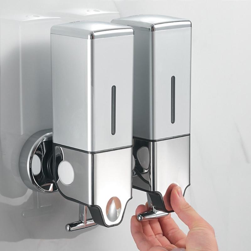 Single/Double Soap Dispenser Wall-mount Shower Bath Shampoo Dispenser Liquid Soap Container Bathroom Washroom Kitchen