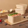 25pcs Food Grade Disposable Kraft Paper Lunch Box Rectangular Takeout Paper Bento Box Light Salad Lunch Box