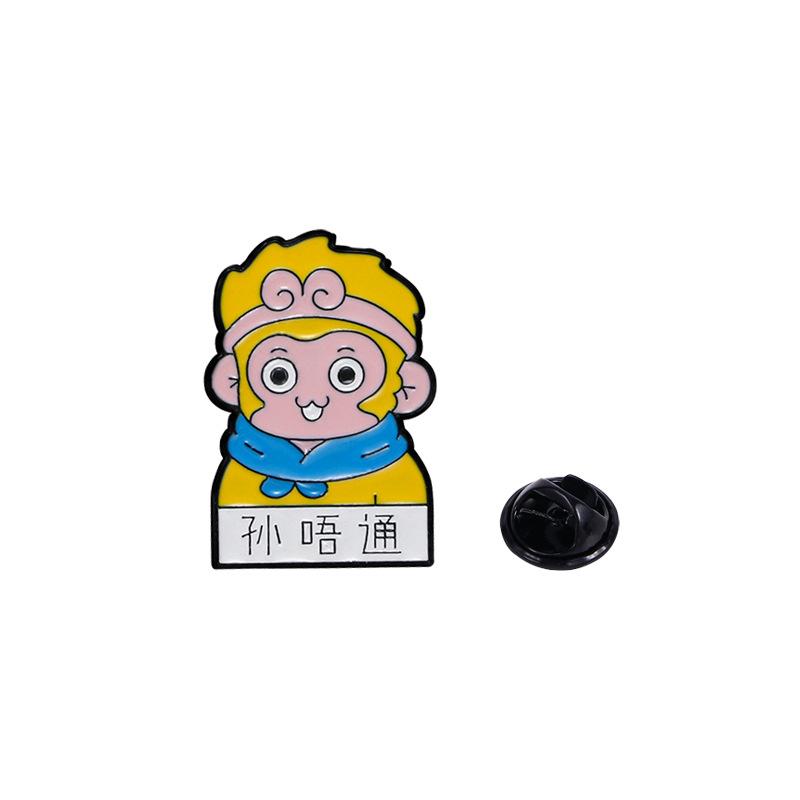 Merchandise Cute Brooch Journey to the West Cartoon Character Monkey King Tang Seng Pigsy Sand Seng Zinc Dripping Oil