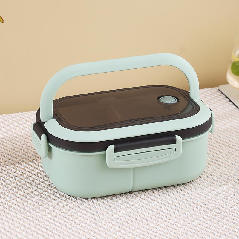 Bento Lunch Box with Spoon and Fork High-capacity Microwave Food Container Portable Leak-proof