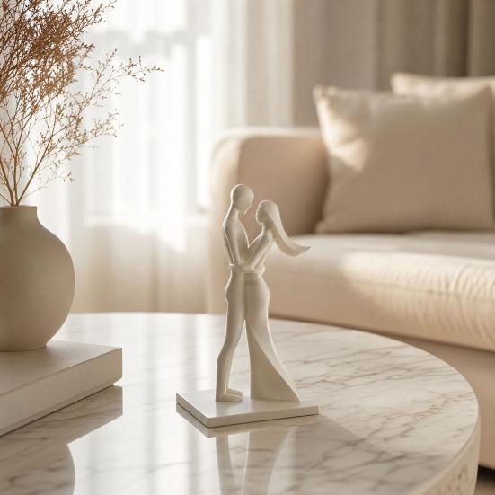 Couple Figurine, 3D Printed Hugging Couple Statue, Modern Romantic Sculpture for Living Room, Bedroom, Office, Shelf, Table Decor