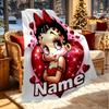 Custom Name Personalized Betty Boop Print Blanket, Home Decor, Bedroom, Sofa, Camping, Couch, Gifts for Birthday Christmas