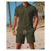 Summer New Men's POLO Shirt Suit Casual Sports Versatile Slim Short-sleeved Shorts Fashion Suit