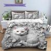 Relief Animals Pattern Bedding Quilt Set  Home Decoration  Gift (1 * duvet cover + 2 * pillowcase  without core)