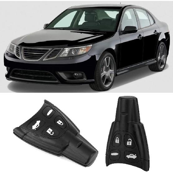 

Akozon Car Key Case, Black 4 Buttons Remote Key Fob Cover Car Key Shell Protector Replacement for Saab 1993-1995 Car Key Fob