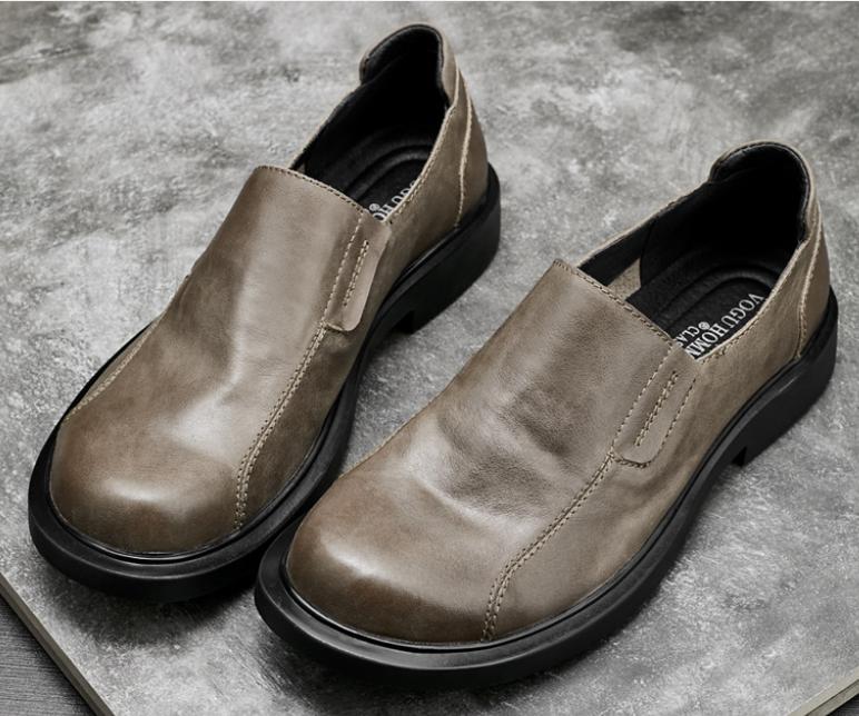 Men'S Breathable Business Shoes Casual Fashionable Versatile Leather Shoes Round Head Youth Small Leather Shoes