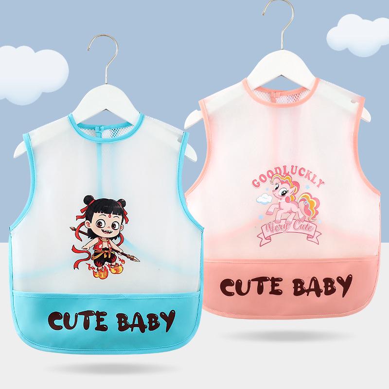 Breathable Mesh Baby Bib: Waterproof, Wash-Free, Anti-Dirty Eating Smock for Infants & Children