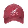 Acoustic Guitar Sketch Vintage Washed Baseball Cap Adjustable Outdoor Casual Sun Hat