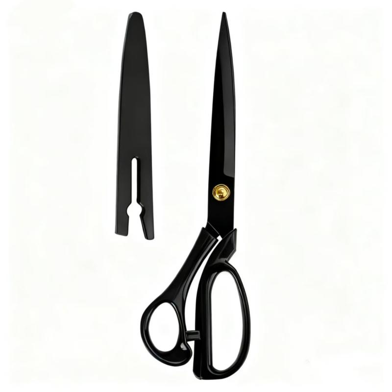 10 Inch Stainless Steel Tailor Scissors with Blackening Process, Professional Fabric Cutting, Manual Sewing, Household Large Sci