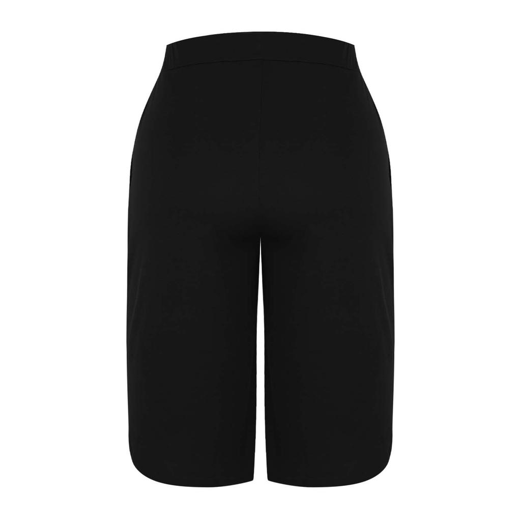 Damen Capri-Hose mit Tunnelzug und Taschen Locker geschnitten Knielang Cropped Jogginghose für Freizeit