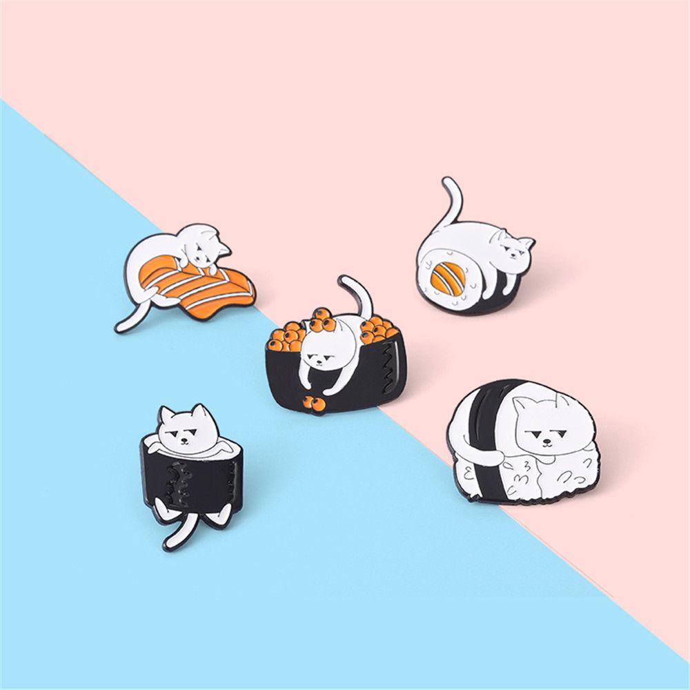 

Одежда Суши Кот Булавка на лацкане DIY Украшение Мультяшная брошь Значок Эмалевая булавка