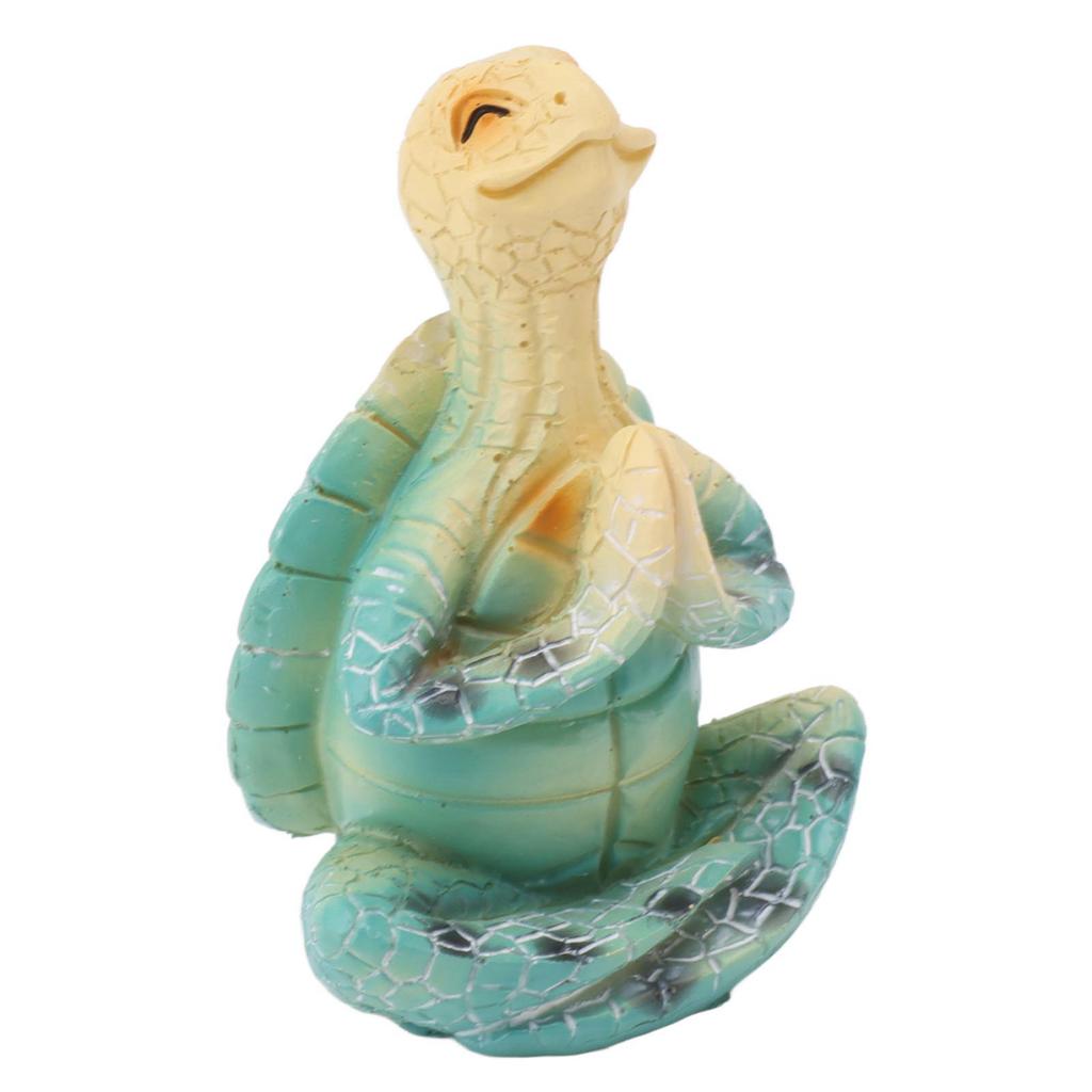 Sea Turtle Yoga Figurine Decoration Summer Meditating Decor Spring Garden Resin Handicraft