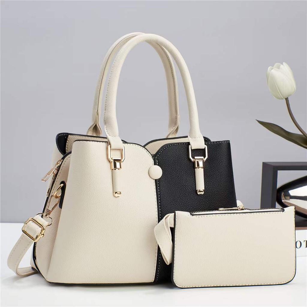 Pu Womens Pouch Set With Fashion Splicing Design For Casual Travel And Daily Use