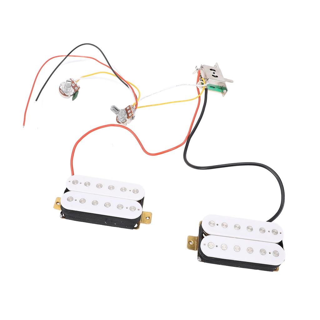 HH Pickup White Prewired HH Humbucker Pickup Set with Tone Volume Circuit for ST Electric Guitar