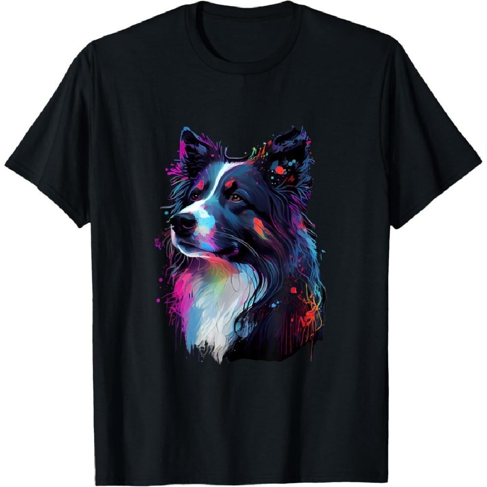 

Border Collie Lovers Colorful Pop Art Border Collie T-Shirt XXXXXL чорний