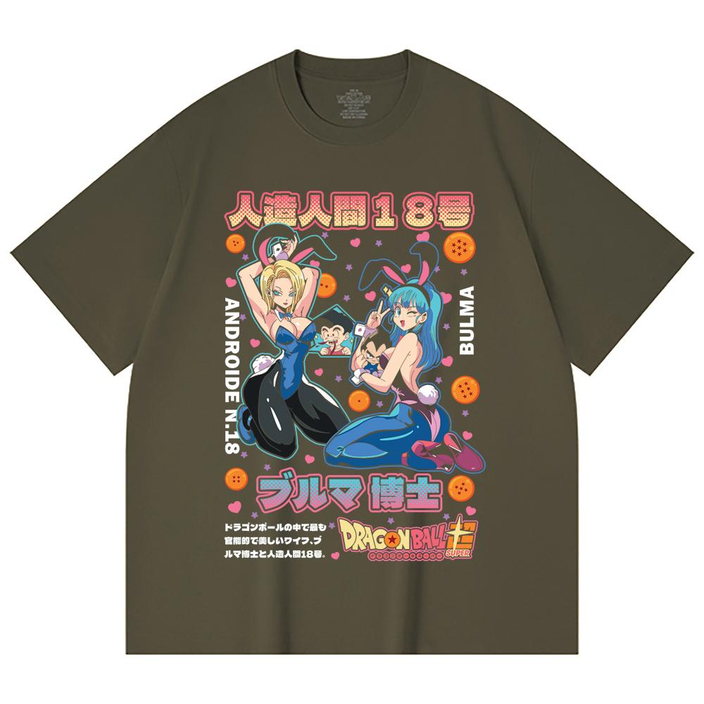 230 Gsm 100% Cotton Dragon Ball V26 Bulma Android Print Unisex Heavy Cotton T Shirt