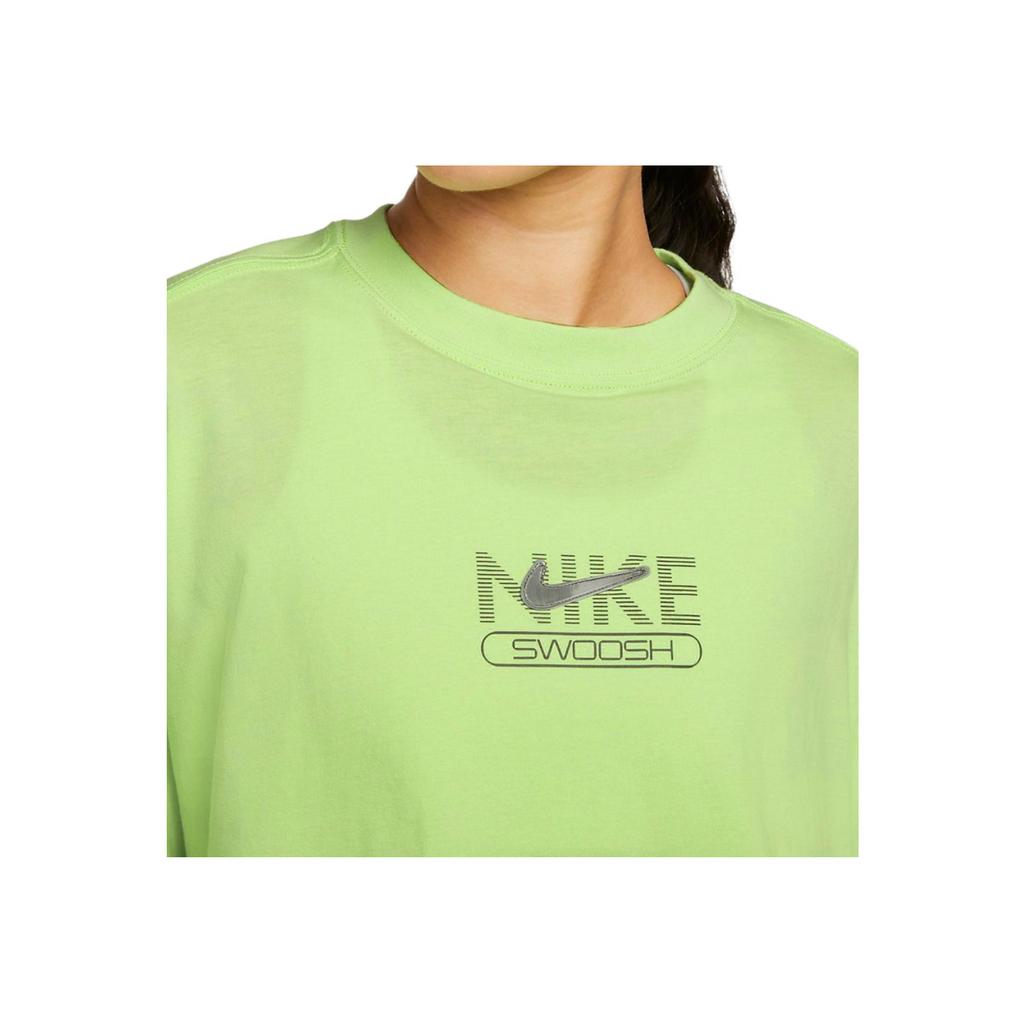 Nike Sportswear Swoosh Letter Logo Print Short Sleeve T-Shirt Women Tops Green DR5625-360
