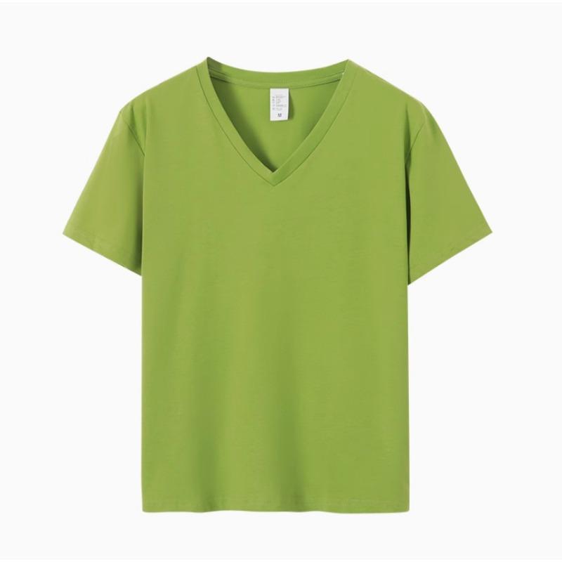 Womens V Neck Pure Cotton Short Sleeve Regular Fit Casual Basic T Shirt