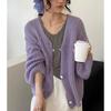 2025 Spring Solid Cardig  Women Solid Sweaters Knitting Basic Fashion O-Neck Style Loose Pullover Sweater