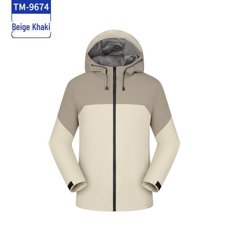 Customized Windproof Hooded Work Jacket with Logo and Embroidered Graphics