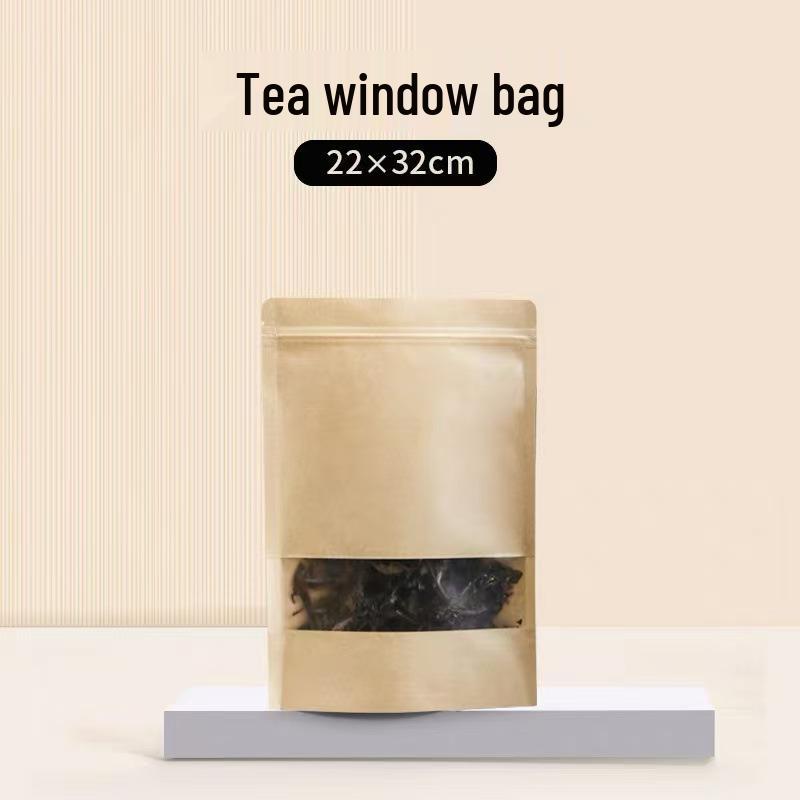 Self-Sealing Kraft Paper Bags for Tea and Snacks - Available in Small and Large Sizes for Green and Black Tea.