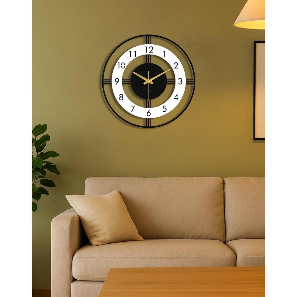 50 cm / Analog Modern Metal Wall Clock for Living Room | Fancy Stylish Latest Large Wallclocks for Home Decor | Antique Silent Wall Watch