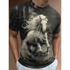 Summer Men's 3D Printed Crew Neck T-Shirt Fashion Versatile Trend Breathable Casual