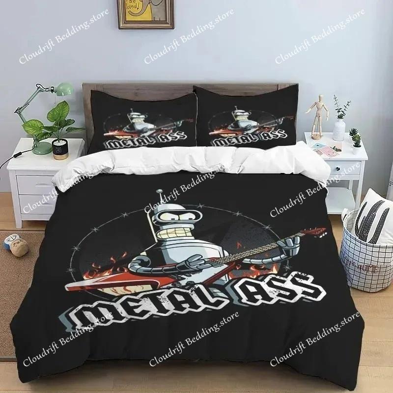 Cartoon Futurama Duvet Cover Pillowcase Bedding Set Adult Boys Girls Bedroom Decoration Kids Gift Single Double King Size