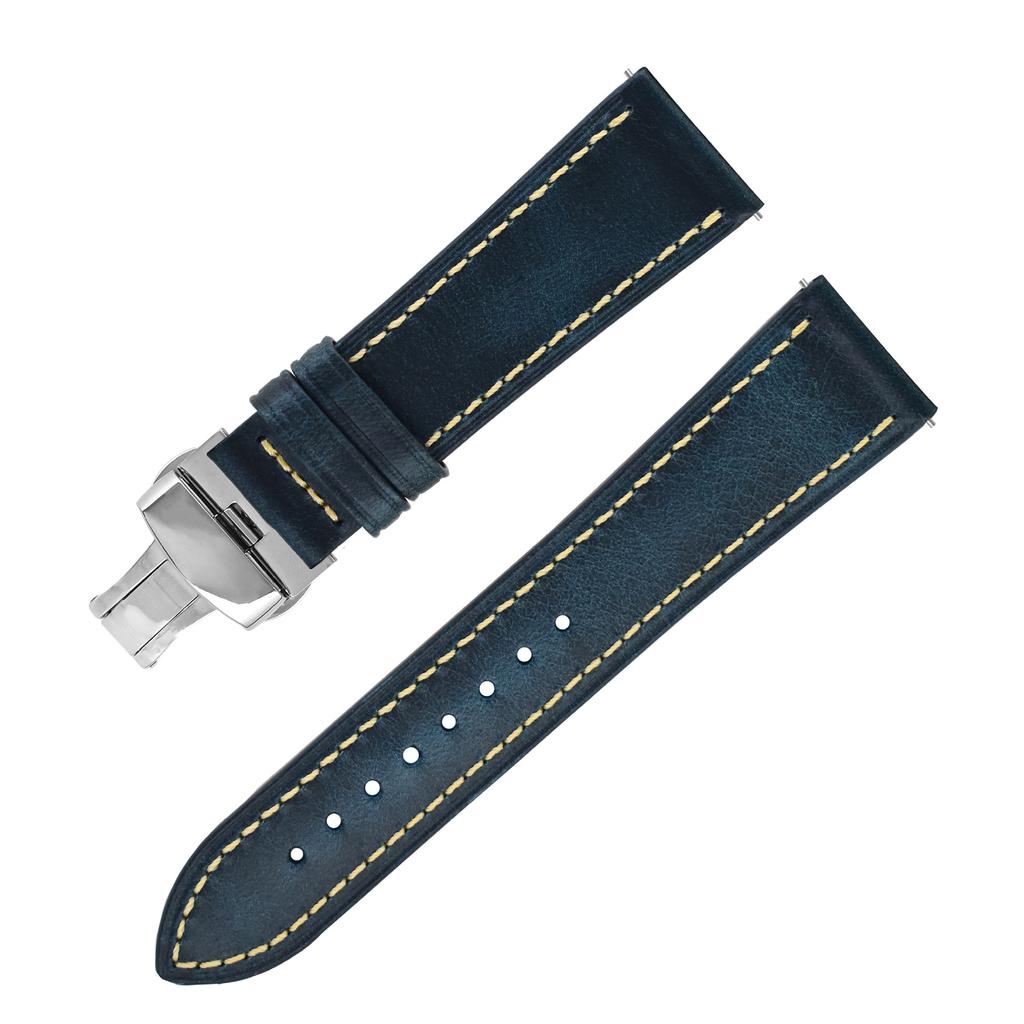 Supply Butterfly Buckle Strap, Retro Color-Changing Leather Quick-Release Interface Strap Bracelet.