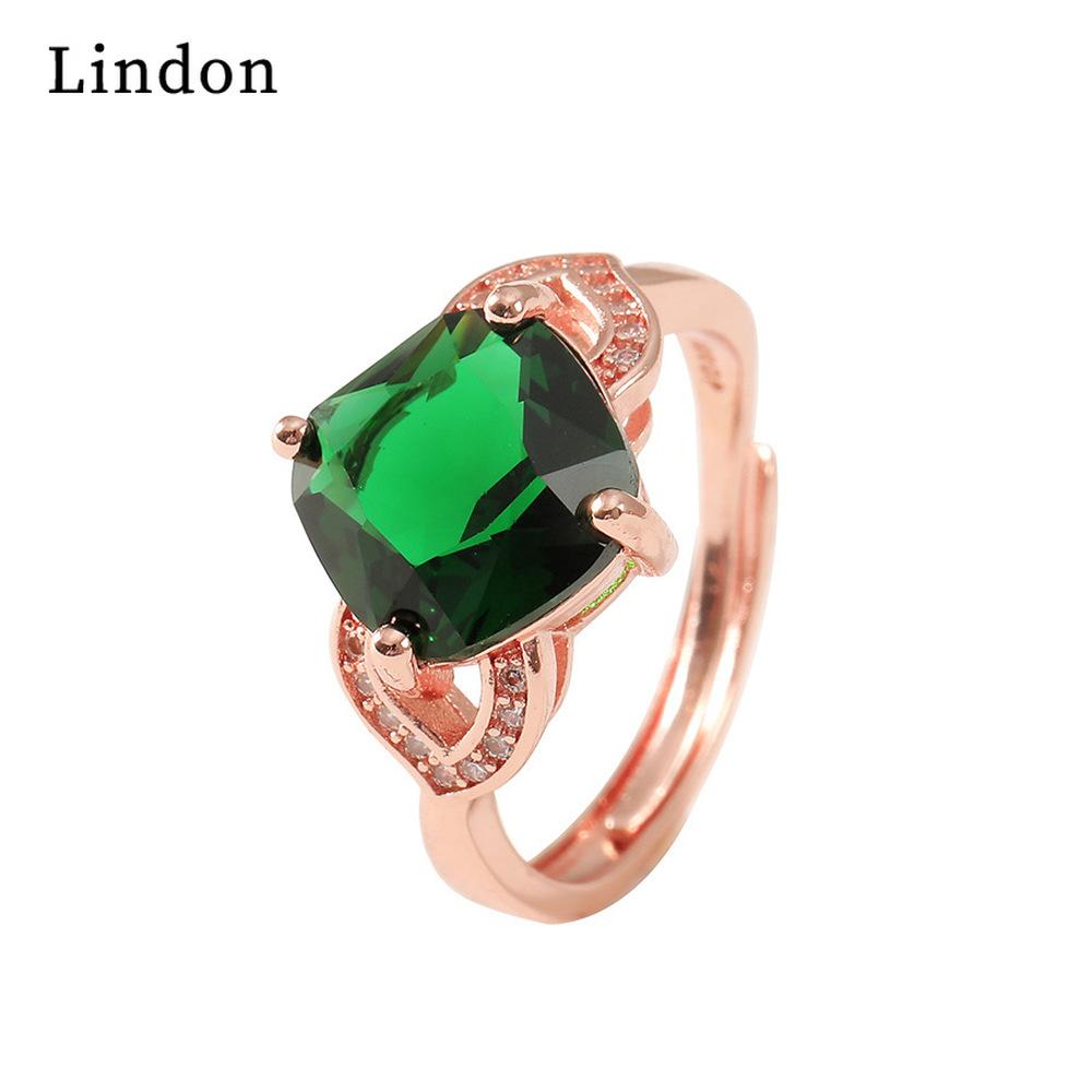 Lindon Klassischer Zirkonring aus Kupferlegierung, Damenschmuck, Hochzeitsversprechen, Partygeschenk