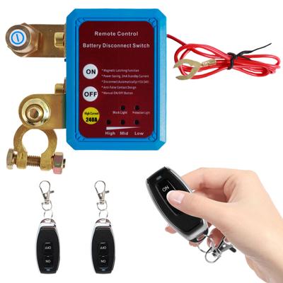 Car Kill Switch 12V 240A Remote Battery Disconnect Switch Battery Shut Off Switch Anti Theft Car Battery Cut Off Isolator Switch