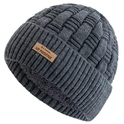 Nouveau Style Unisexe Lettre Étiquette Bonnets d'Hiver Chapeaux Tricotés d'Extérieur Pour Hommes Femmes Bonnet Doublé en Fourrure Peluche Chaude Chapeaux de Sport